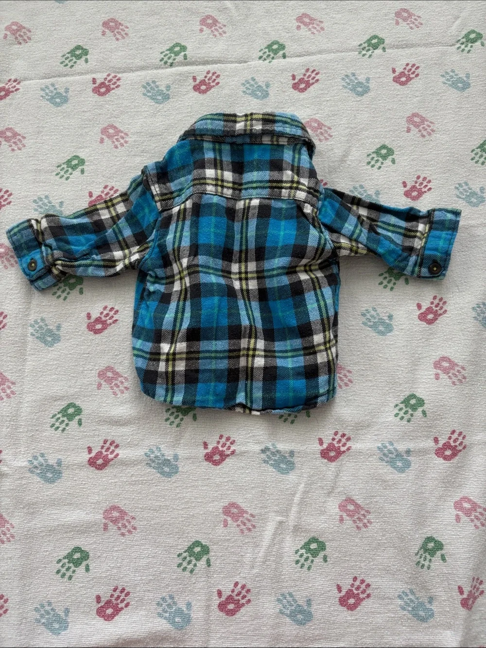5for25  | Carter's Blue and Black Plaid Button-Down Collared Baby Shirt